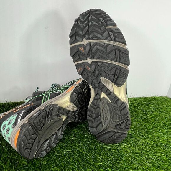 ASICS GEL-Kahana 8 T6L5N Women's Black/Ice Green/Hot Orange Trail Running Sz 9 - Picture 7 of 8